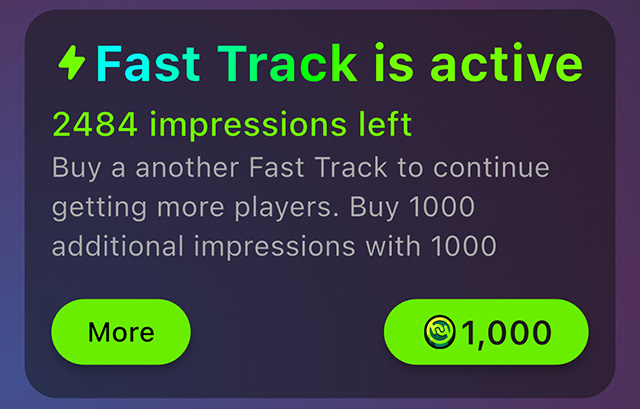 Fast Track is Active