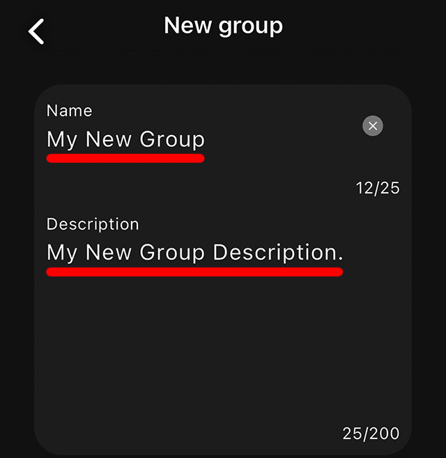 Group Name and Description